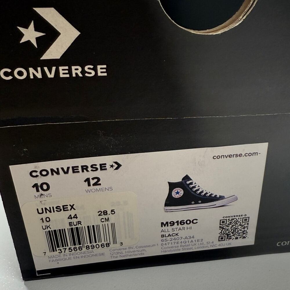 NIB • Chuck Taylor All Star HI Canvas BlackSize: Men’s 10 / Women’s 12 - Picture 6 of 6